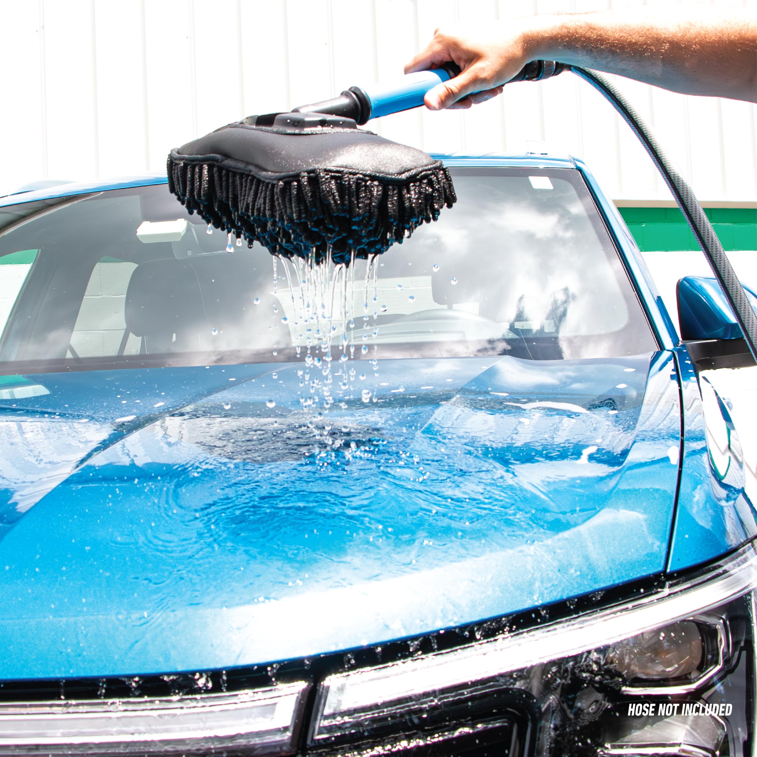 Unger 12.5” Hydropower Wash Mitt with Adjustable On/Off Water Control Valve for Car and Auto Cleaning, Absorbent Non-Scratch Microfiber Sleeve, Machine Washable, Compatible with Hose or Pole - Image 7