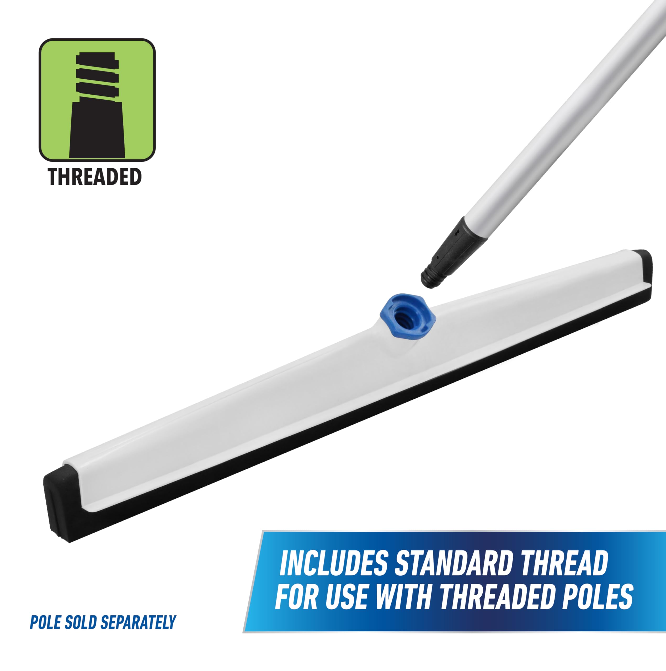 Unger - 961350 Professional AquaFlex Uneven Surface Floor Squeegee with Splash Guard, 22" - Image 9