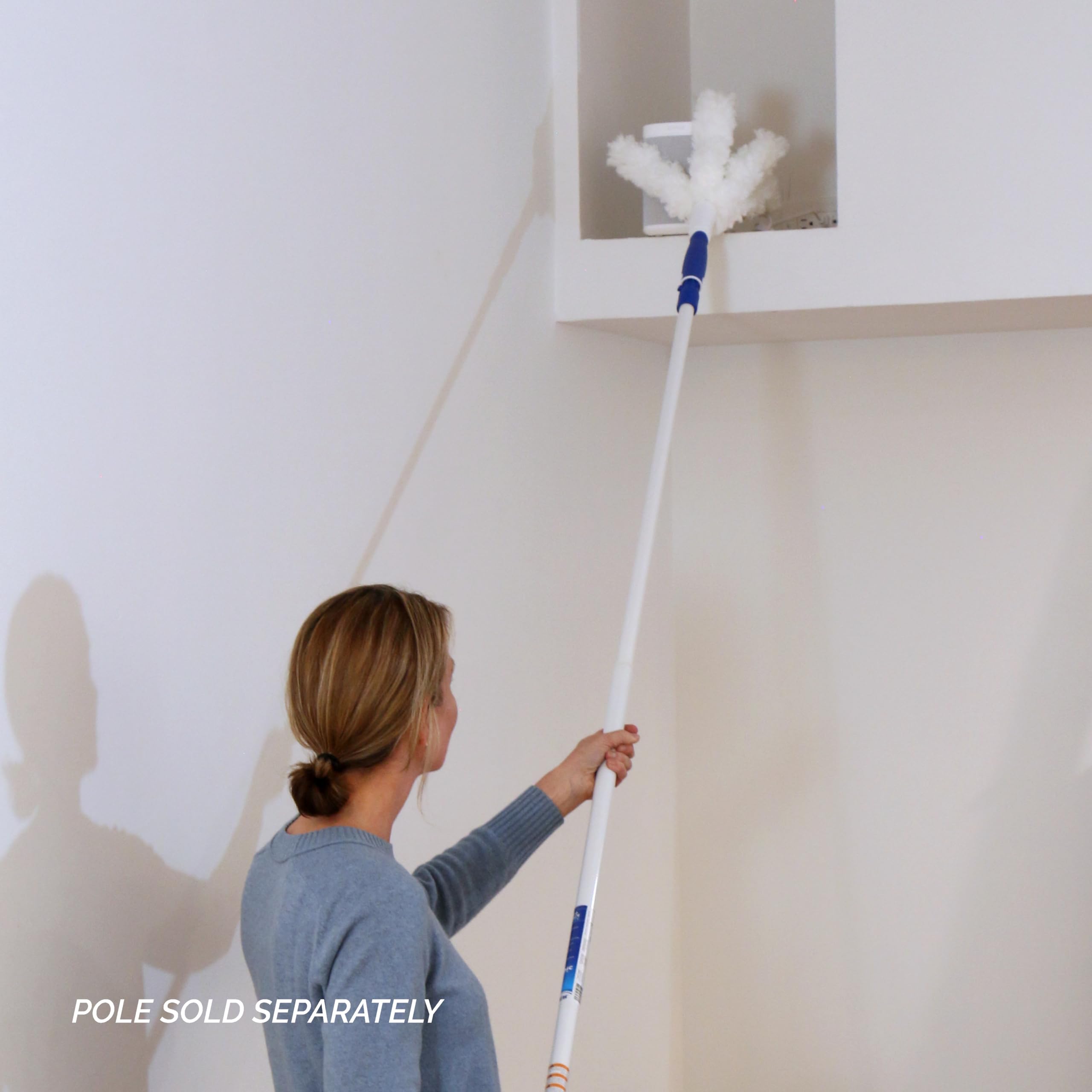 Unger Connect and Clean Microfiber Feather Duster for Household Cleaning and Dusting, Cleans Fragile Objects, Glassware, Vases, Picture Frames, Machine Washable, Compatible with Threaded Pole - Image 3