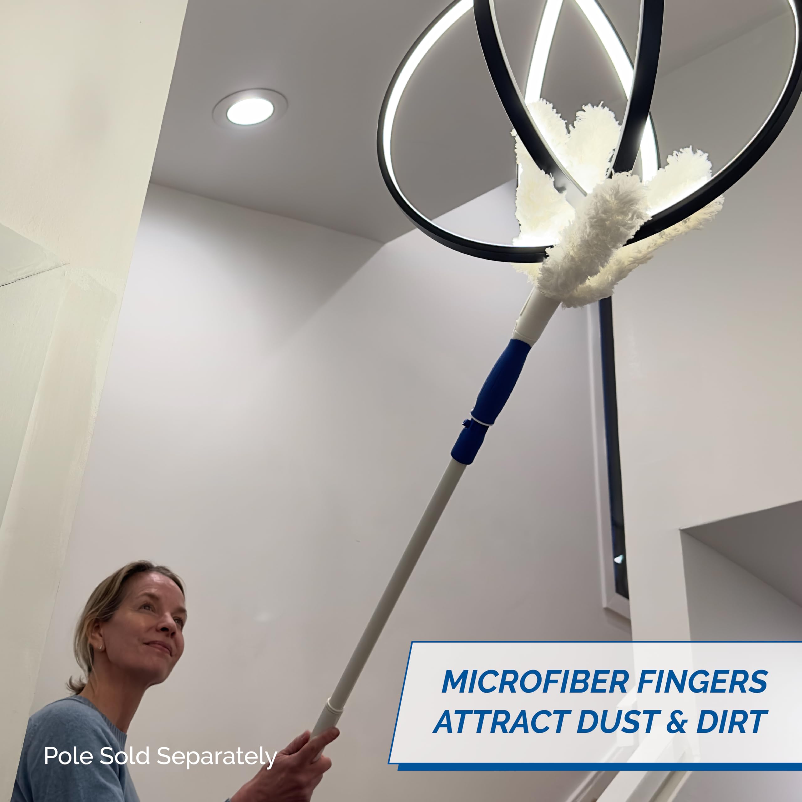 Unger Connect and Clean Microfiber Feather Duster for Household Cleaning and Dusting, Cleans Fragile Objects, Glassware, Vases, Picture Frames, Machine Washable, Compatible with Threaded Pole - Image 5