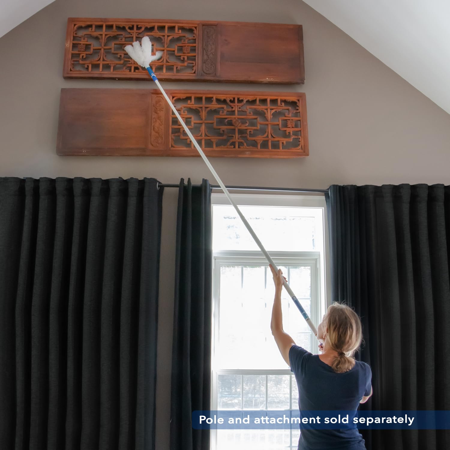 Unger Connect and Clean Microfiber Feather Duster for Household Cleaning and Dusting, Cleans Fragile Objects, Glassware, Vases, Picture Frames, Machine Washable, Compatible with Threaded Pole - Image 7