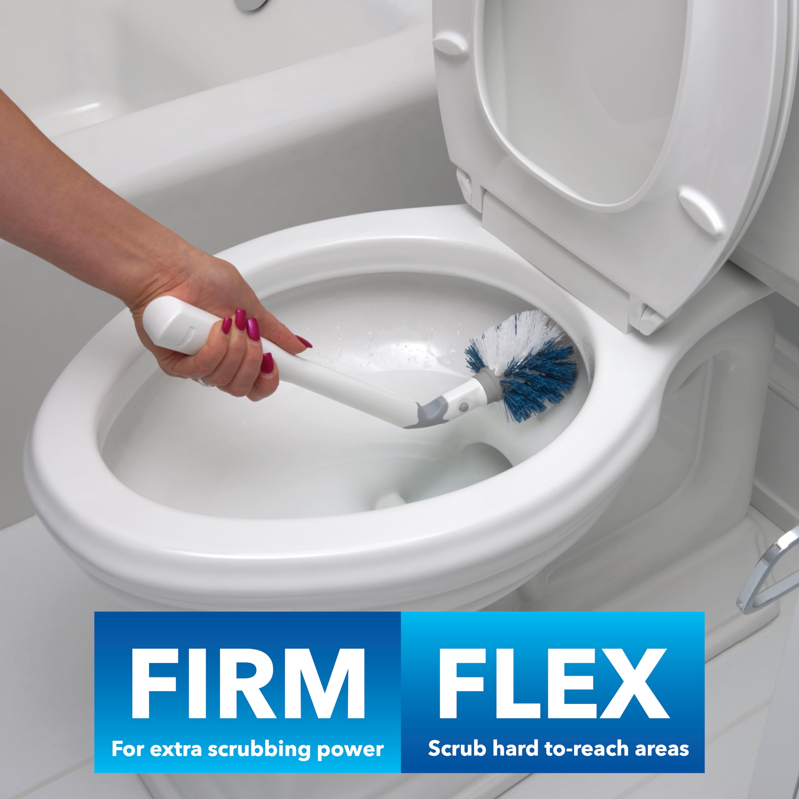 Unger EZ No-Drip Combo Toilet Brush and Plunger Set with Carrying Caddy, Cleaning Tools for Home and Business Bathroom, Discreet Scrubber Accessories Set for Tough Stains and Tight Suction - Image 4