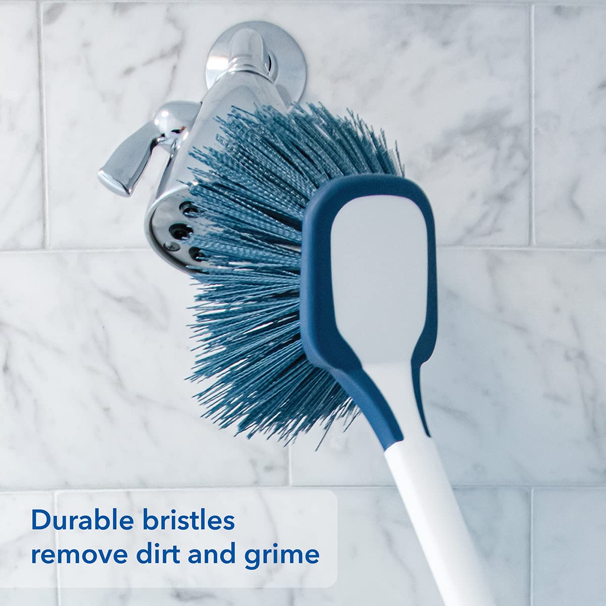 Unger EZ Reach Shower Tub and Tile Scrub Brush, Crevice Bathroom Cleaning Supplies, Non-Scratch Scrubber Tool for Showers, Fixtures, Bathtubs, Drains, Grout, and Marble - Image 3