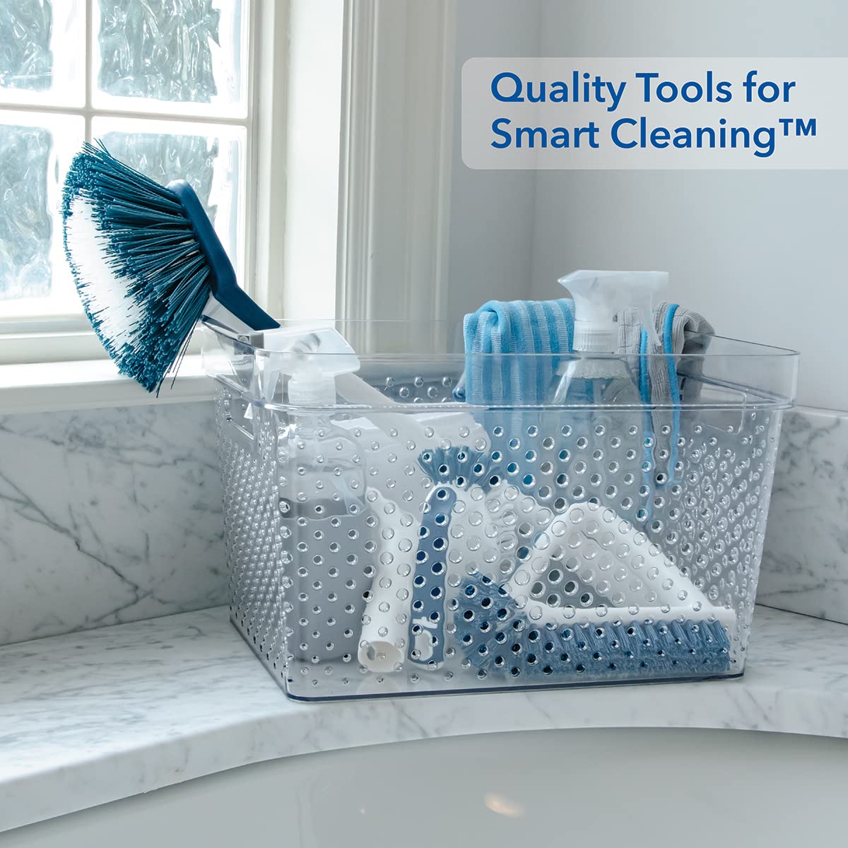 Unger EZ Reach Shower Tub and Tile Scrub Brush, Crevice Bathroom Cleaning Supplies, Non-Scratch Scrubber Tool for Showers, Fixtures, Bathtubs, Drains, Grout, and Marble - Image 8