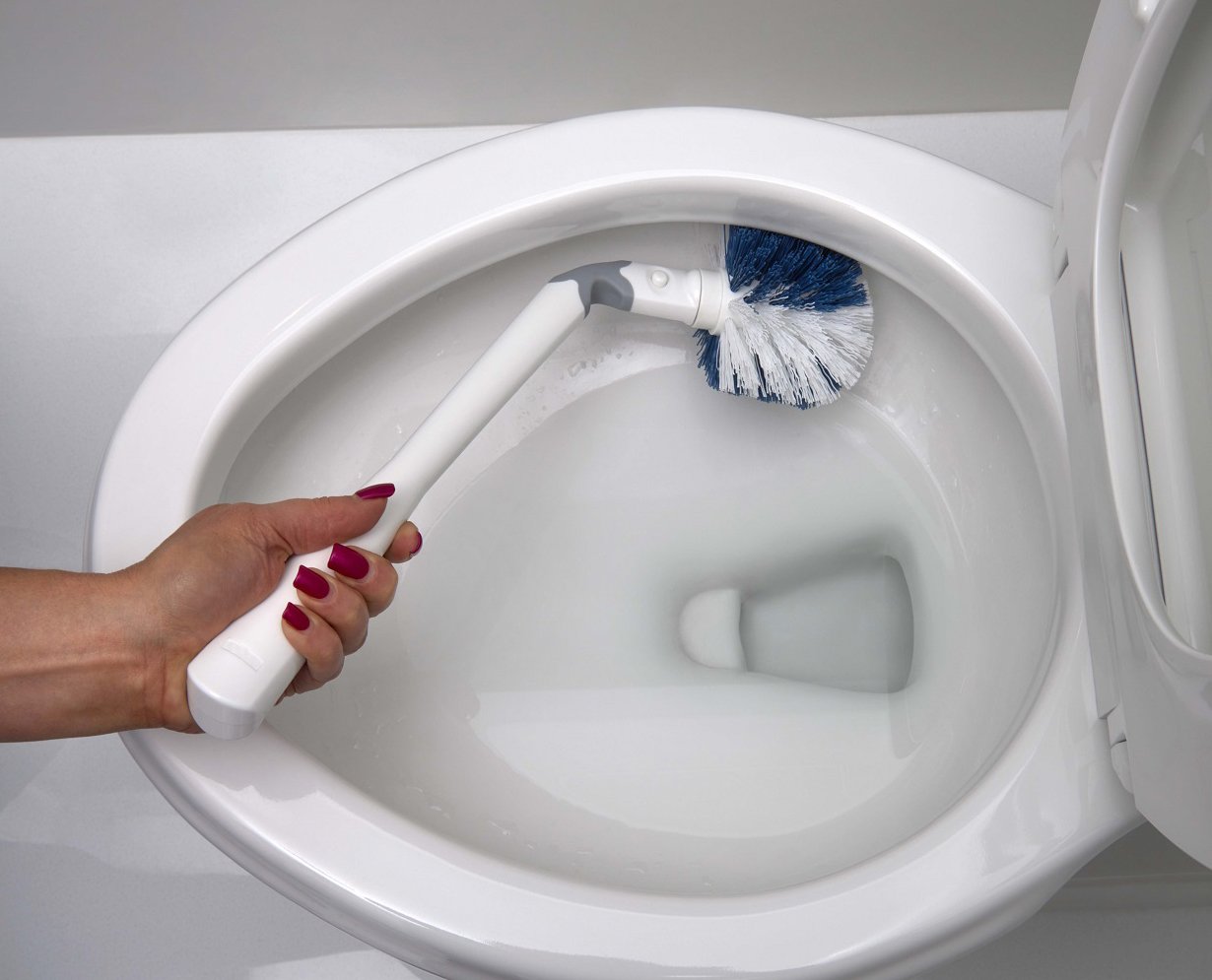 Unger No-Drip Toilet Brush Set, Flexible Neck Scrubber with Portable Carrying Caddy Holder, Discreet Bathroom Cleaning Supplies, Scrub Tough Stains with Non-Scratch Bristles - Image 5