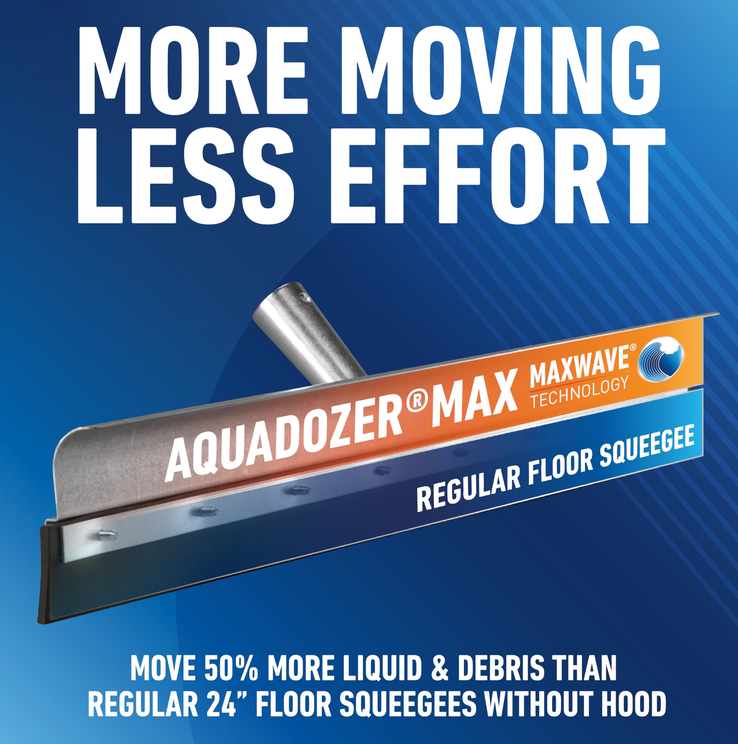 Unger Professional AquaDozer MAX 24” Smooth Surface Straight Floor Squeegee, Flood Cleanup Scrubber for Floors and Asphalt, Cleaning Tool to Easily Move Water and Debris - Image 4