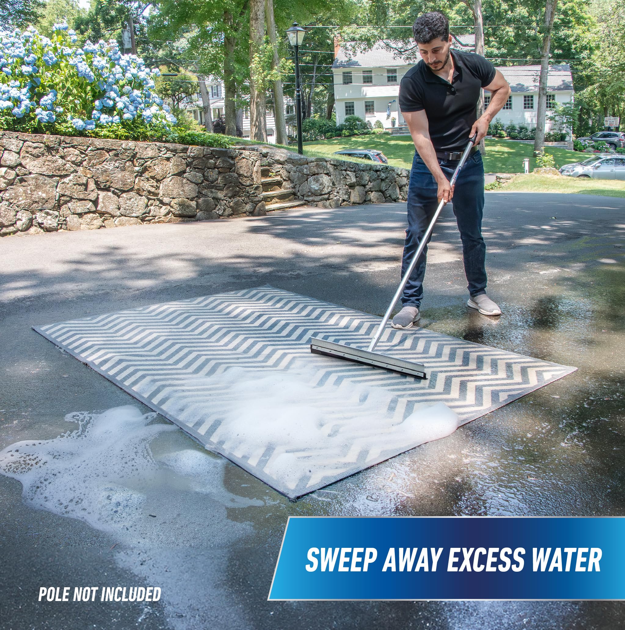 Unger Professional AquaDozer MAX 24” Smooth Surface Straight Floor Squeegee, Flood Cleanup Scrubber for Floors and Asphalt, Cleaning Tool to Easily Move Water and Debris - Image 6