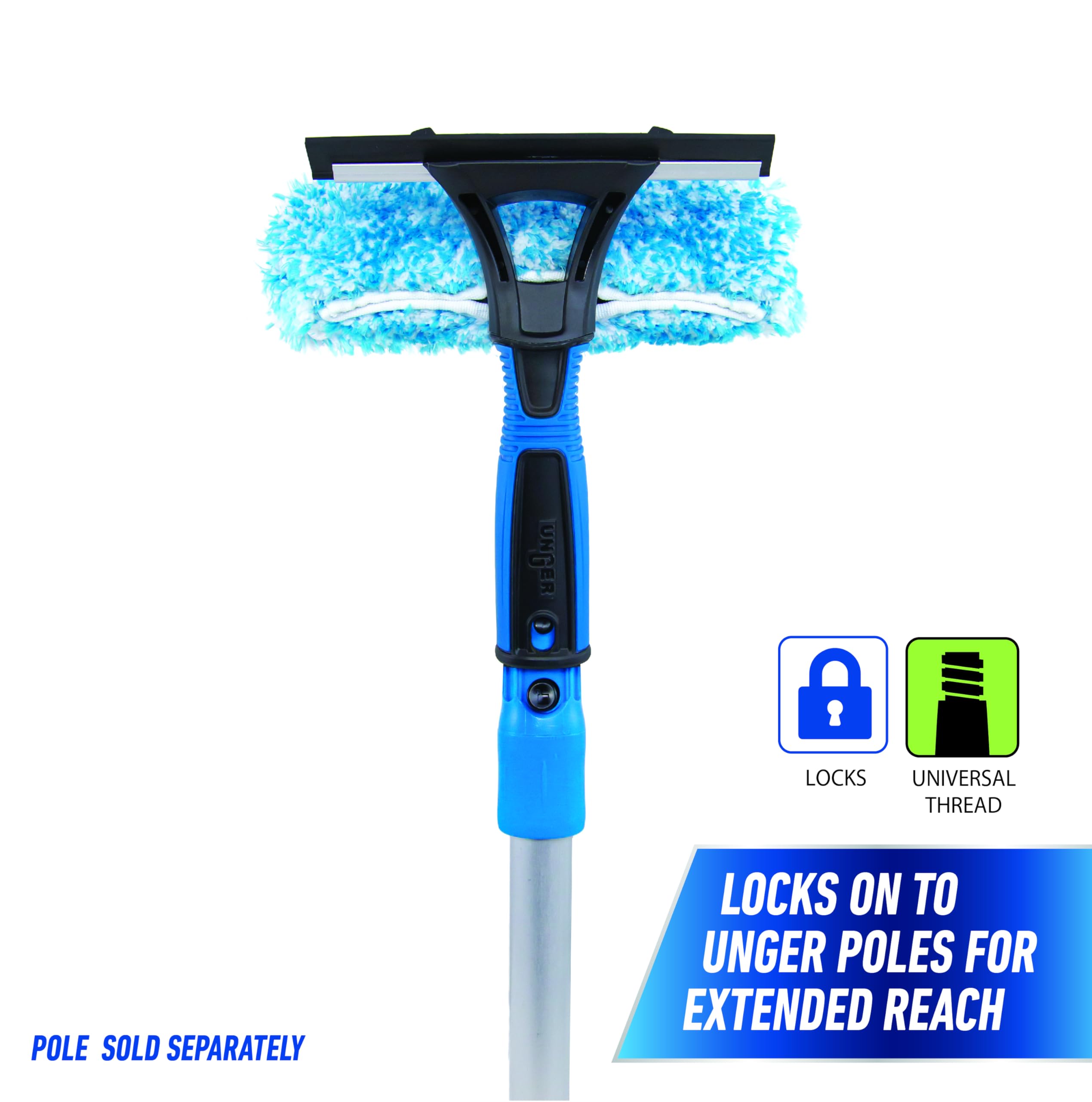Unger Professional Connect and Clean 2-in-1 Squeegee and Scrubber, 6” Window Cleaning Tool, Commercial and Residential Use, Washer Cleaner Supplies to Remove Excess Water and Dry - Image 5