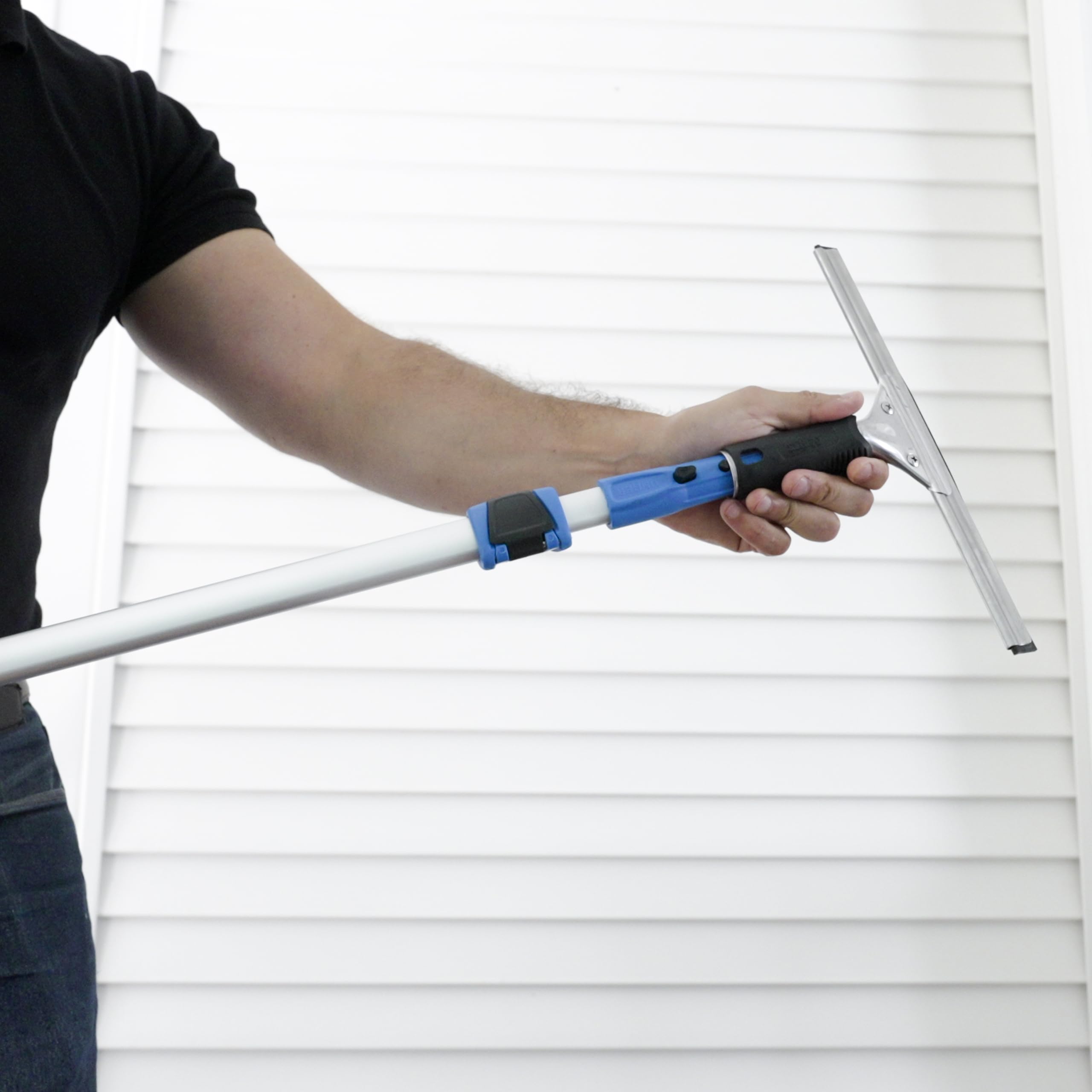 Unger Professional Connect and Clean Total Pro Cleaning Kit, All-in-One Household Window Washing with Streak-Free Results, Includes 12” Squeegee, 14” Scrubber Washer, Telescopic Pole Extends Up to 6’ - Image 10