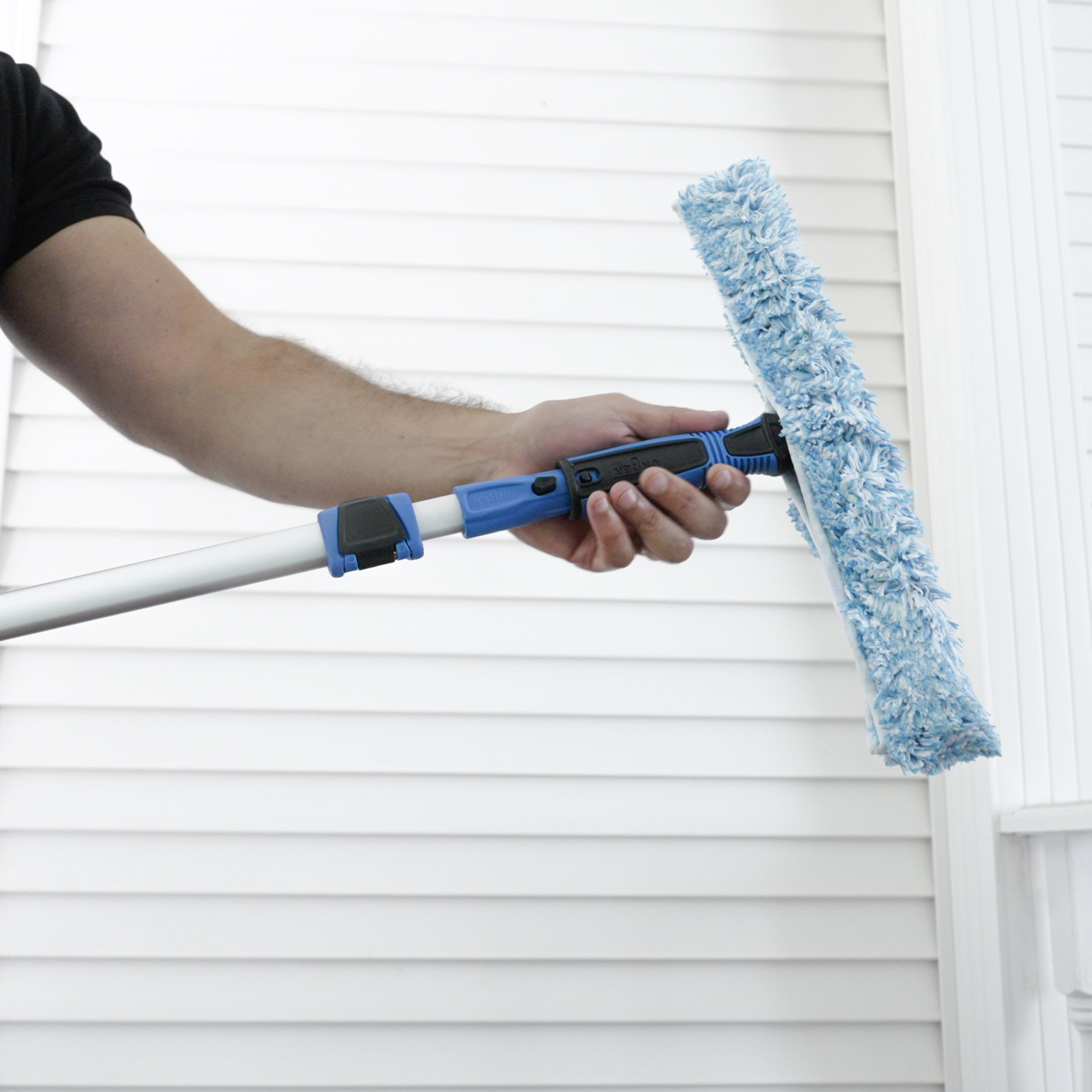 Unger Professional Connect and Clean Total Pro Cleaning Kit, All-in-One Household Window Washing with Streak-Free Results, Includes 12” Squeegee, 14” Scrubber Washer, Telescopic Pole Extends Up to 6’ - Image 11