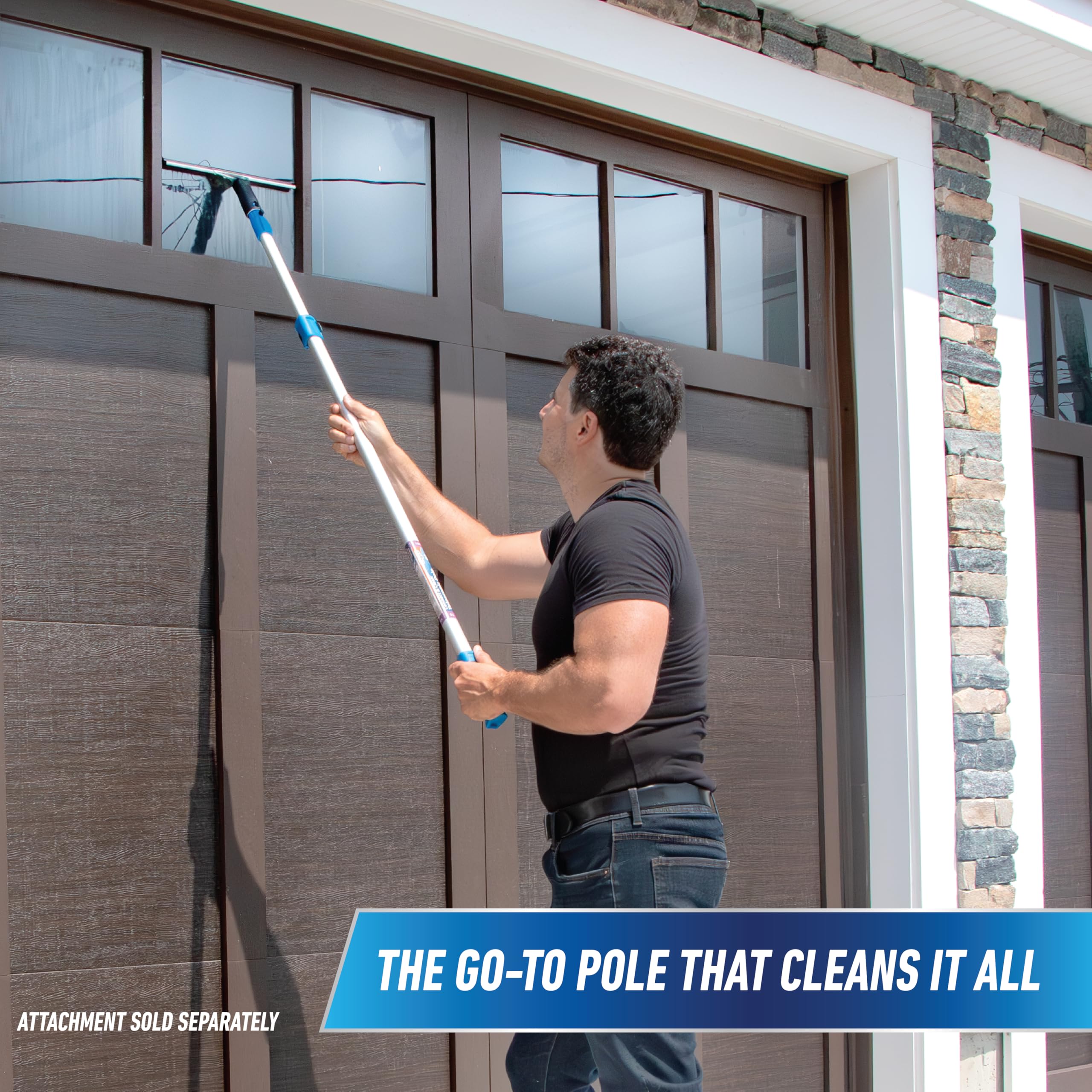 Unger Professional Connect & Clean 3’-6’ Aluminum Telescopic Extension Pole with Locking Cone & Quick-Flip Clamp – Compatible with Cleaning Tool Attachments, Window Cleaning & Dusting Tool - Image 3