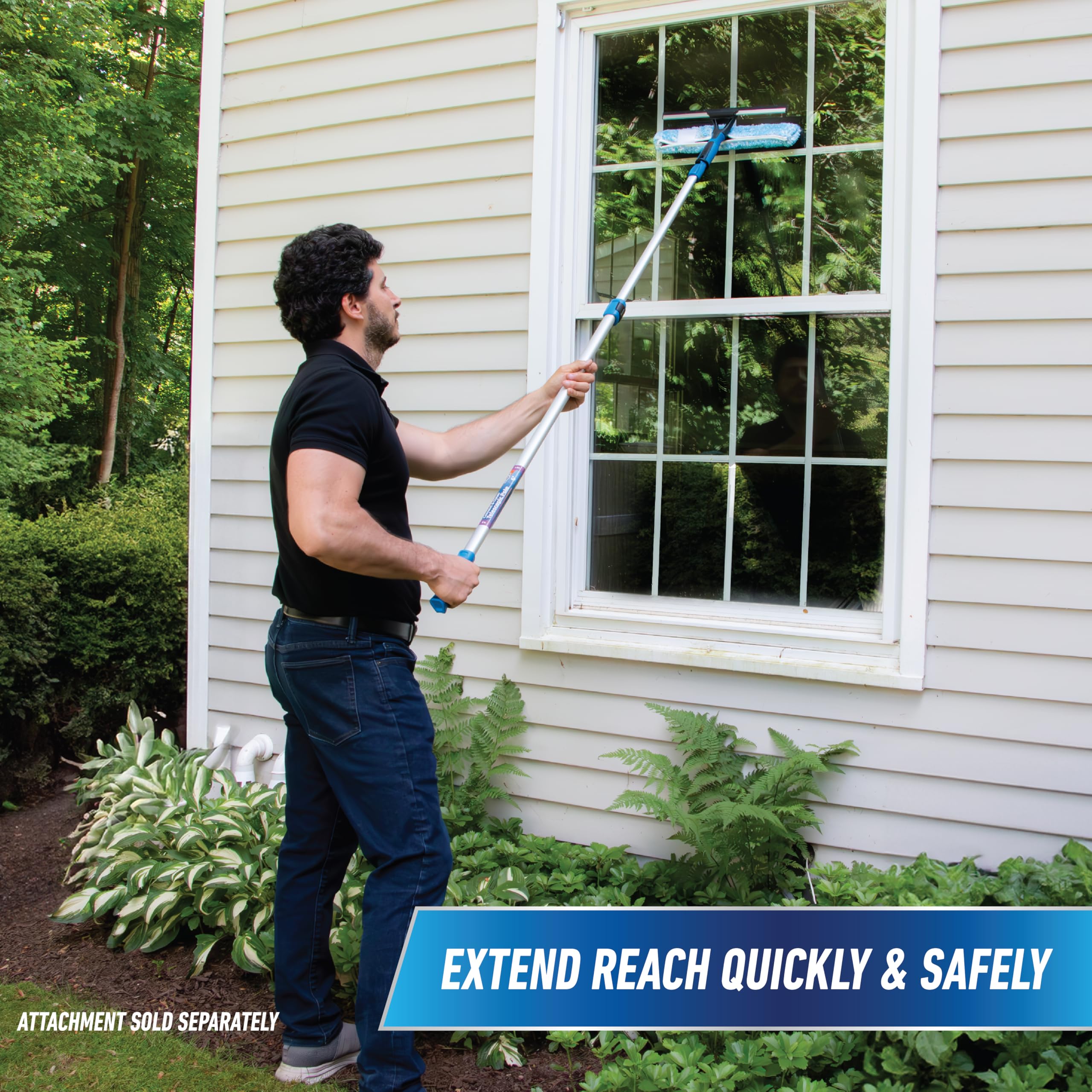 Unger Professional Connect & Clean 3’-6’ Aluminum Telescopic Extension Pole with Locking Cone & Quick-Flip Clamp – Compatible with Cleaning Tool Attachments, Window Cleaning & Dusting Tool - Image 5