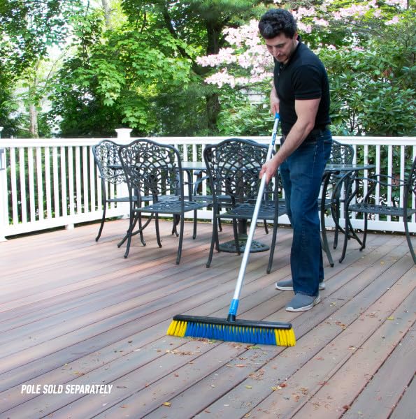 Unger Professional Lock-On 24” Multi-Purpose Push Broom – Professional Grade, Dual-Bristle Push Broom, with Water-Flow Action Floor Sweeper for Home & Business - Image 3