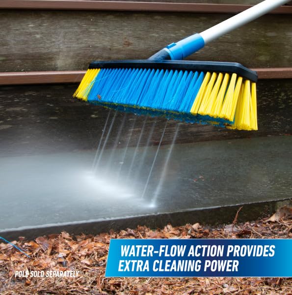 Unger Professional Lock-On 24” Multi-Purpose Push Broom – Professional Grade, Dual-Bristle Push Broom, with Water-Flow Action Floor Sweeper for Home & Business - Image 4