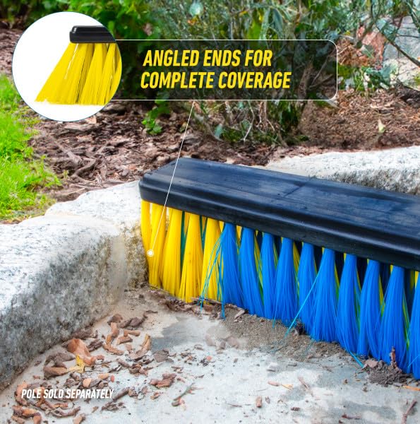 Unger Professional Lock-On 24” Multi-Purpose Push Broom – Professional Grade, Dual-Bristle Push Broom, with Water-Flow Action Floor Sweeper for Home & Business - Image 7