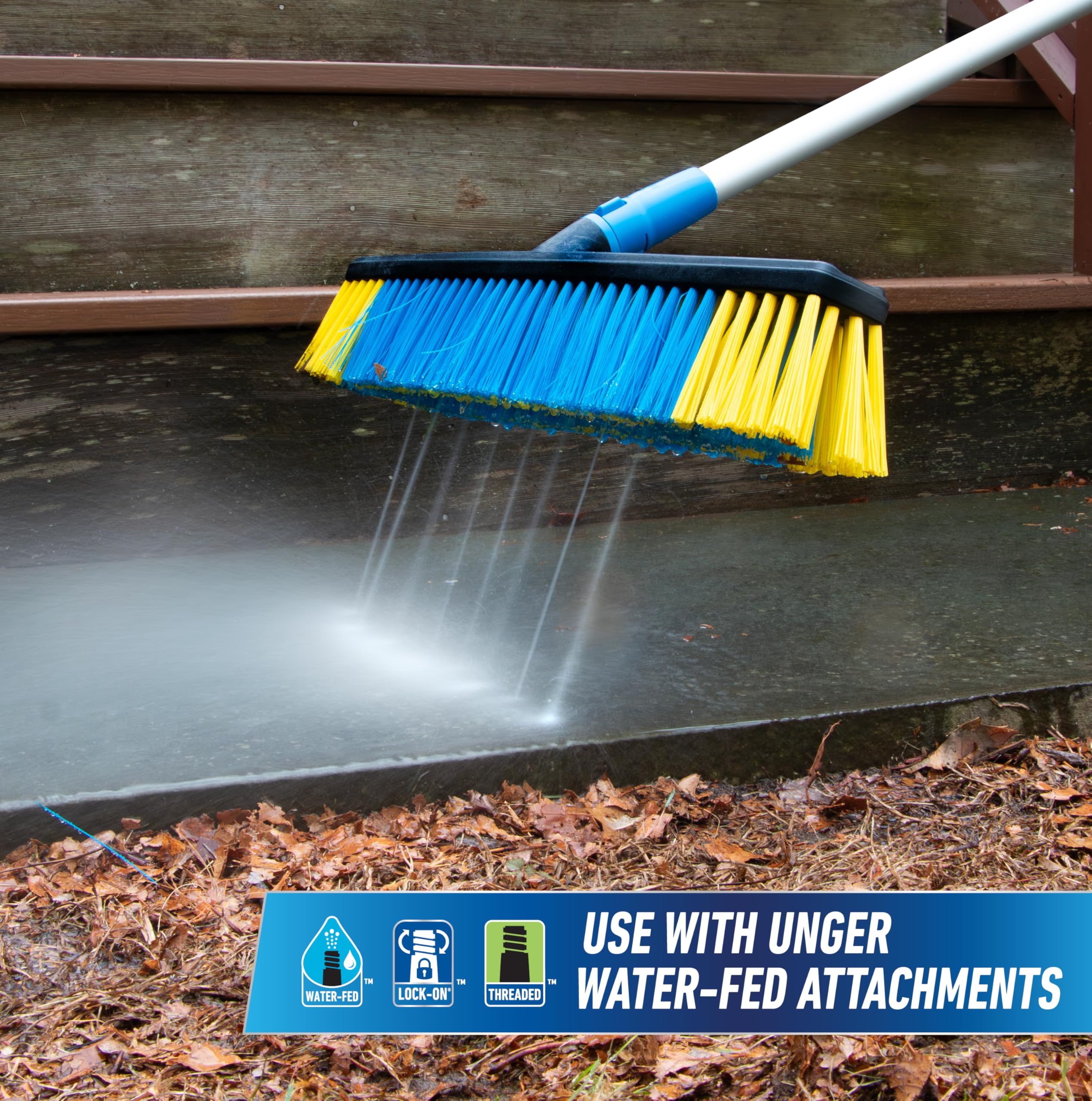 Unger Professional Lock-On 48” Water Flow HydroPower Extension Pole, Compatible with Water-Flow Brushes, Cleaning Supplies, Use with Scrubber or Brush - Image 6