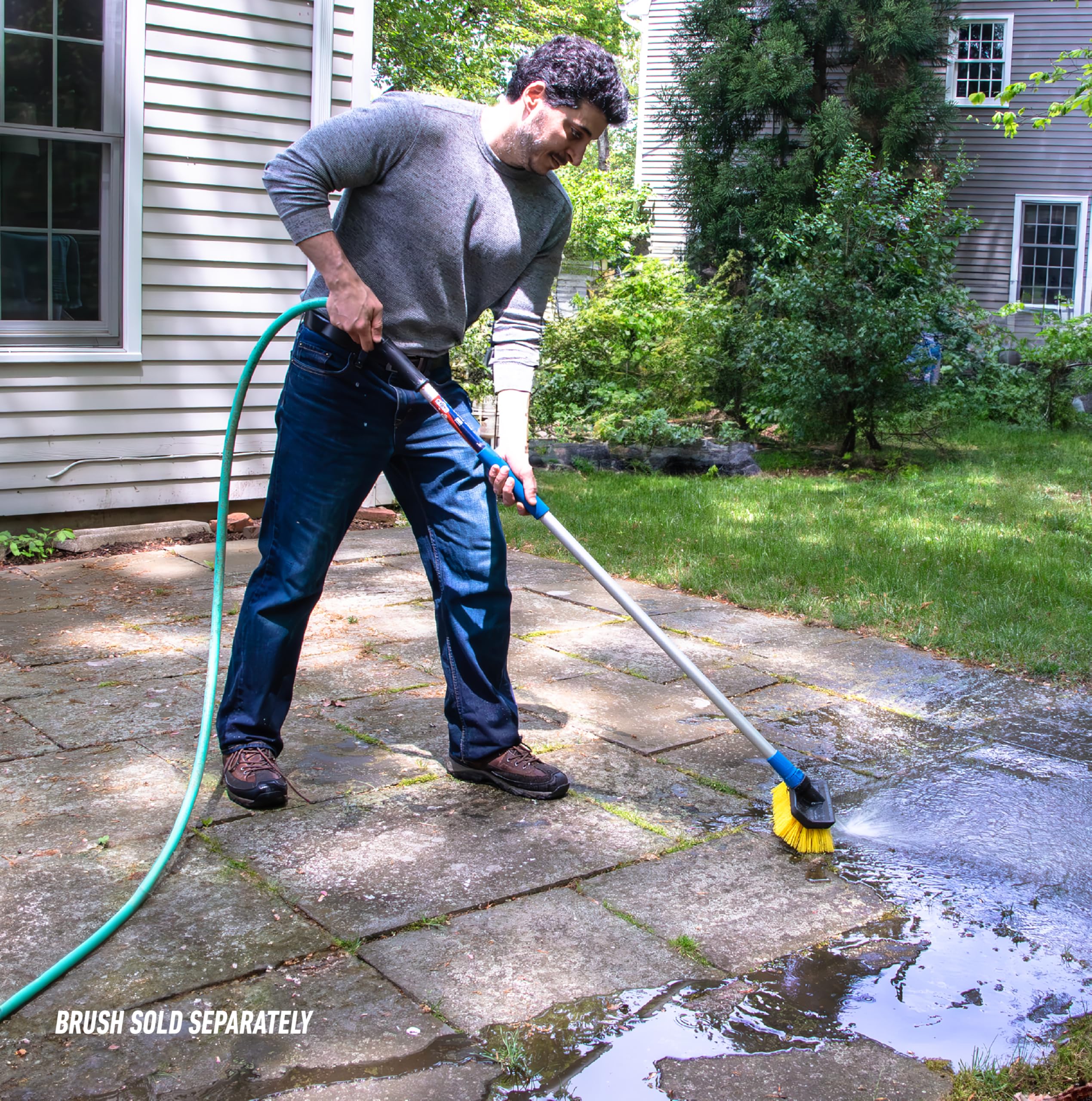 Unger Professional Lock-On 48” Water Flow HydroPower Extension Pole, Compatible with Water-Flow Brushes, Cleaning Supplies, Use with Scrubber or Brush - Image 7