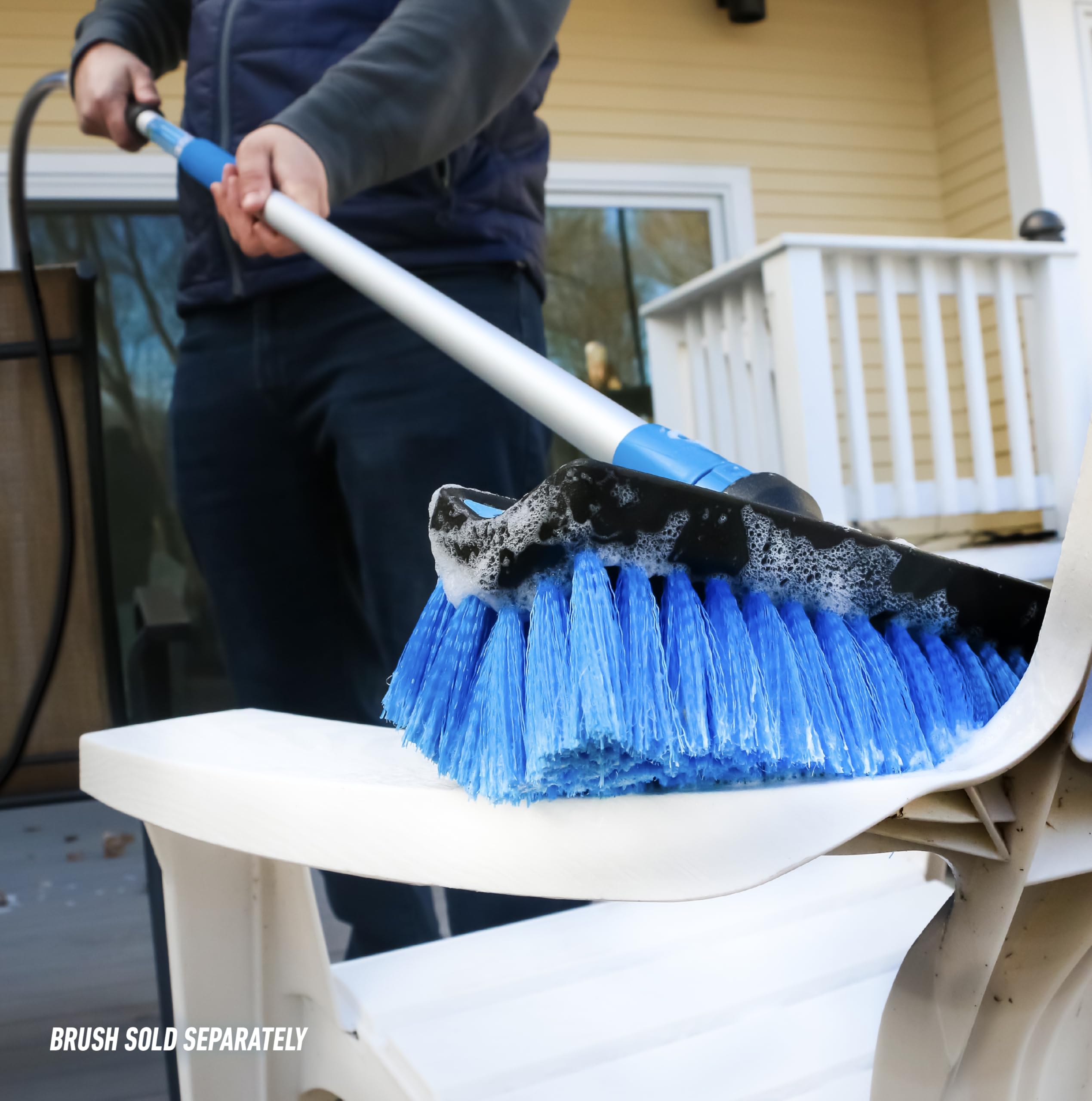 Unger Professional Lock-On 48” Water Flow HydroPower Extension Pole, Compatible with Water-Flow Brushes, Cleaning Supplies, Use with Scrubber or Brush - Image 9