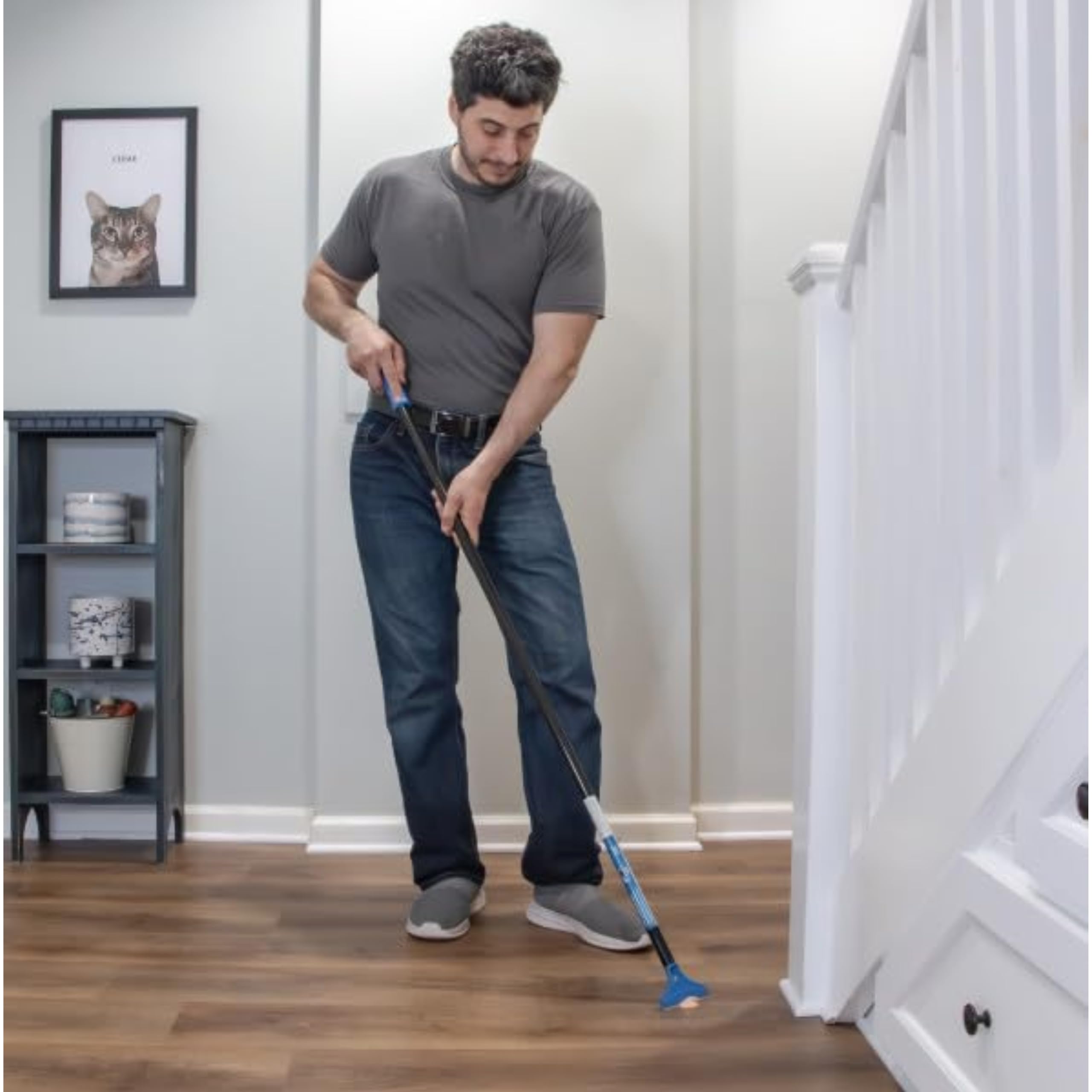 Unger Professional Long Handle Floor Scraper Tool with 4ft (48”) Handle, Reversible Blade Tool for Cleaning Concrete, Linoleum Flooring, Vinyl, Tile, High-Gloss, Marble - Image 3