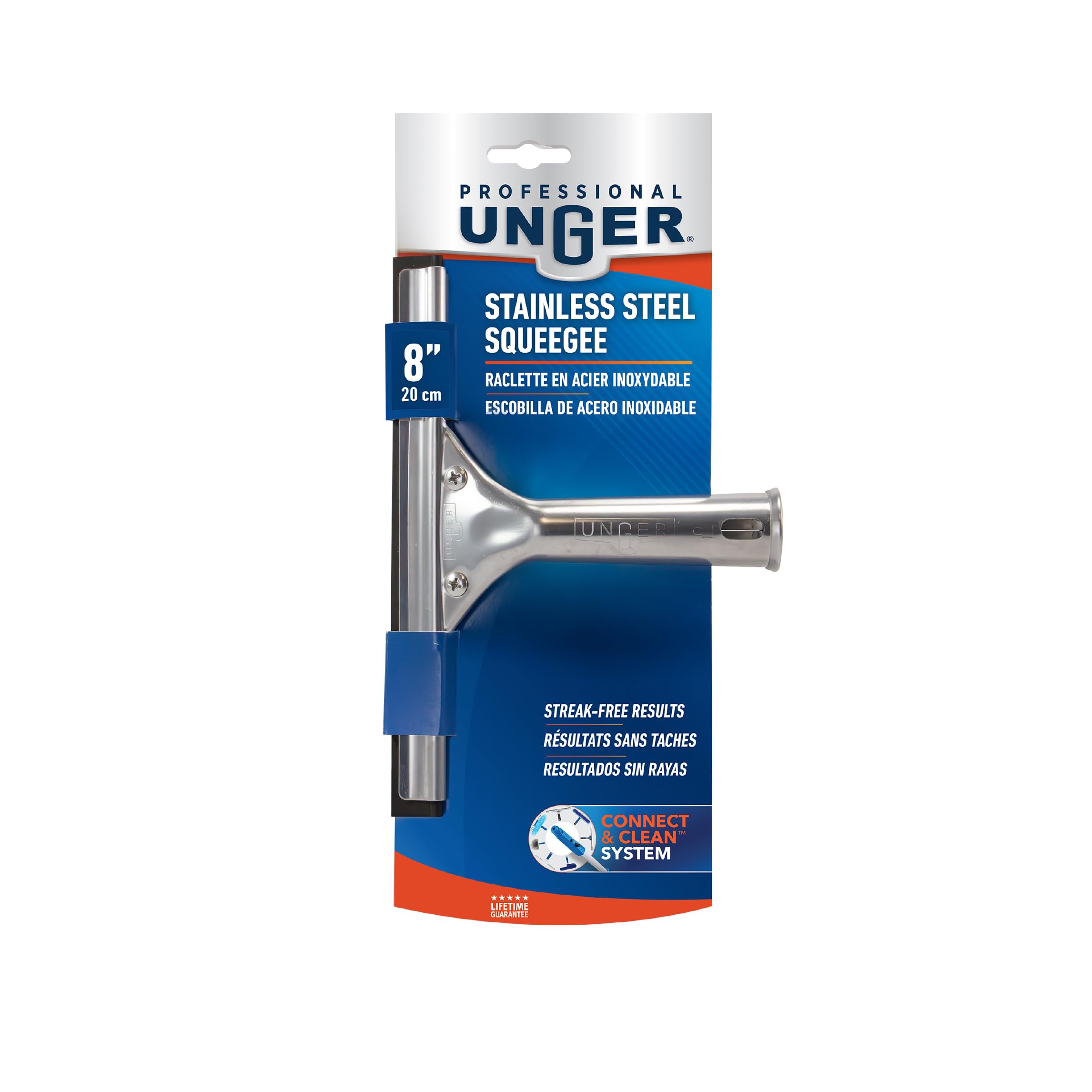 Unger Professional Stainless Steel Heavy-Duty Squeegee, 12", Silver - Image 10