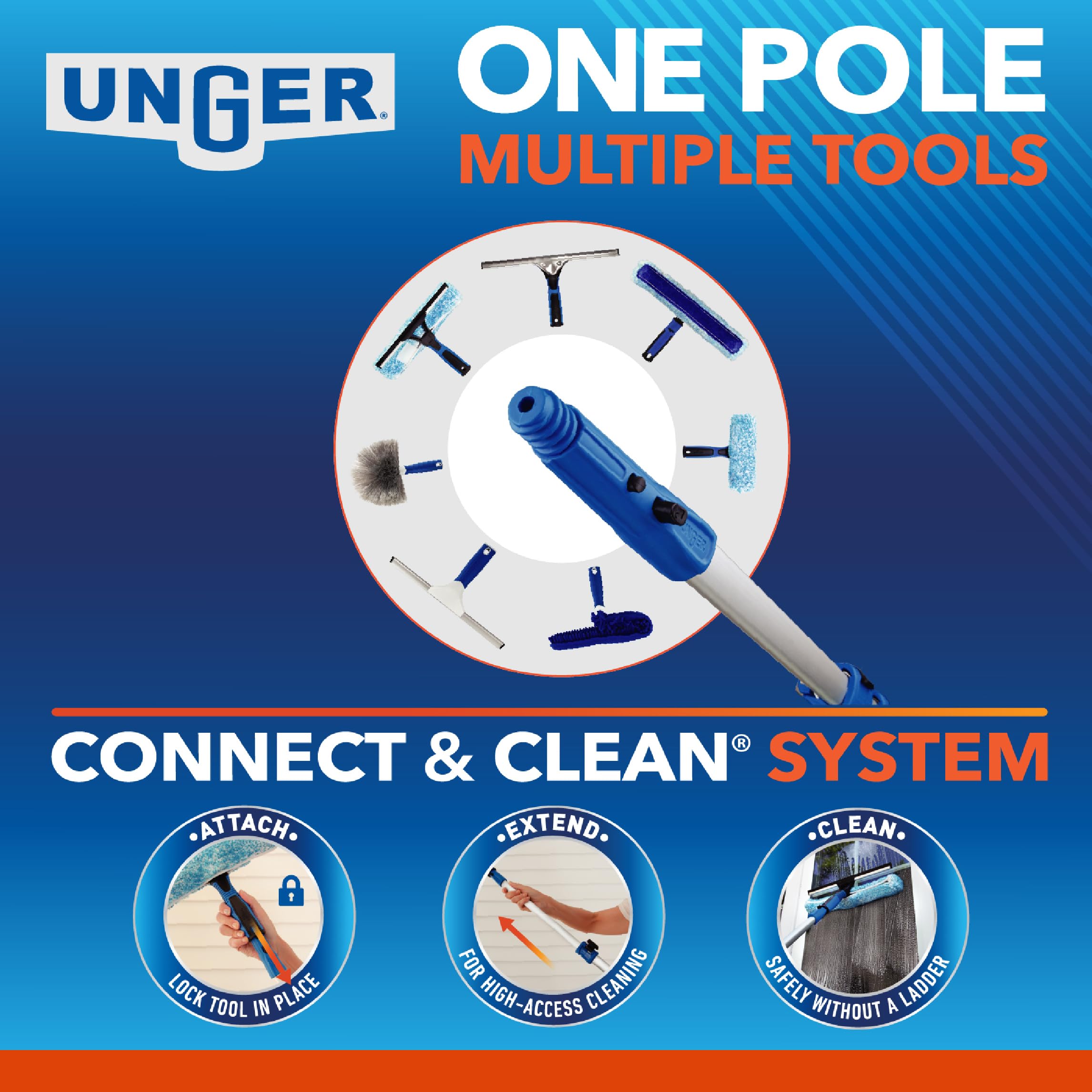 Unger Professional Stainless Steel Heavy-Duty Squeegee, 12", Silver - Image 11