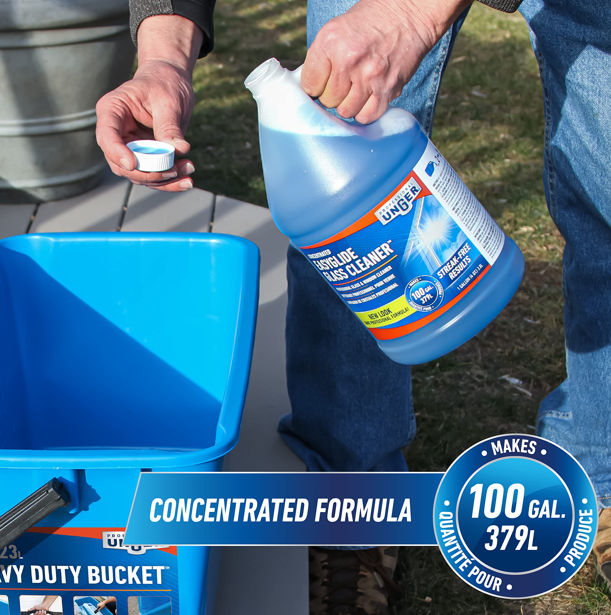 Unger Professional Streak-Free EasyGlide Glass Cleaner Concentrate, 1 Gallon, Ammonia-Free, Makes 100 Gallons of Solution, Safe for Tinted Windows, LOW-E, Windshields and Mirrors - Image 4