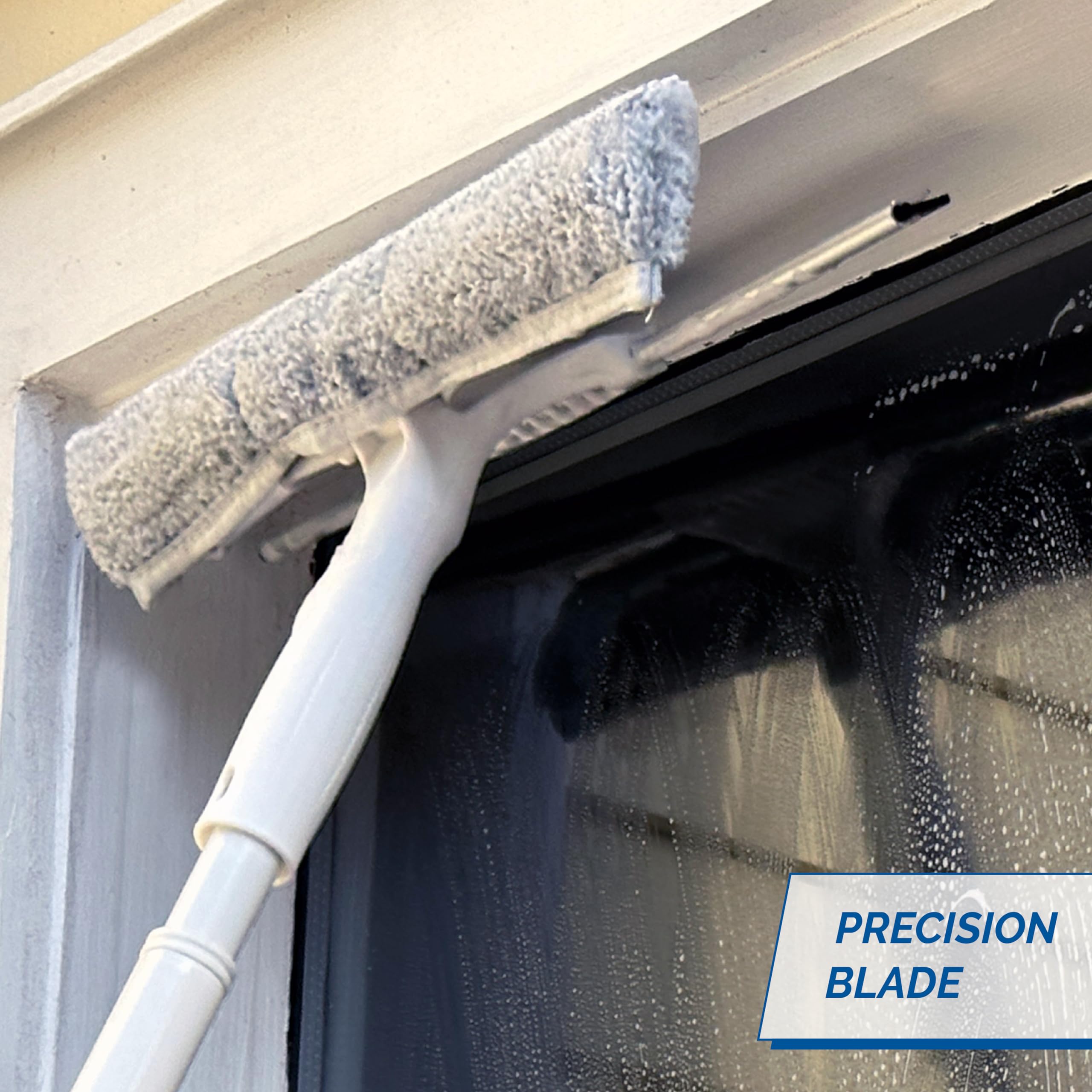 Unger 12” Outdoor Window Scrubber and Squeegee Kit with 5’ Telescopic Pole for High Access, Cleaning Supplies for Mirrors and Glass Surfaces, Machine Washable Sleeve - Image 6